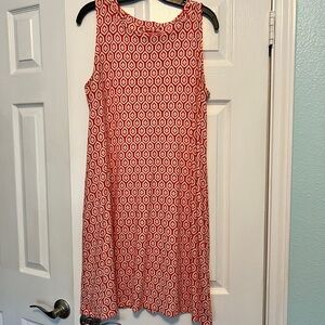 Chico's Red and White Sleeveless Dress
